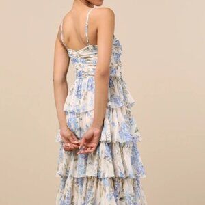 Lulu's Floorlength Maxi LARGE Dress - Tiered/Ruffles - NEW WITH TAGS